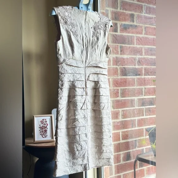 Beautiful London Times champagne Lace Mini Cocktail Dress - Picture 12 of 12